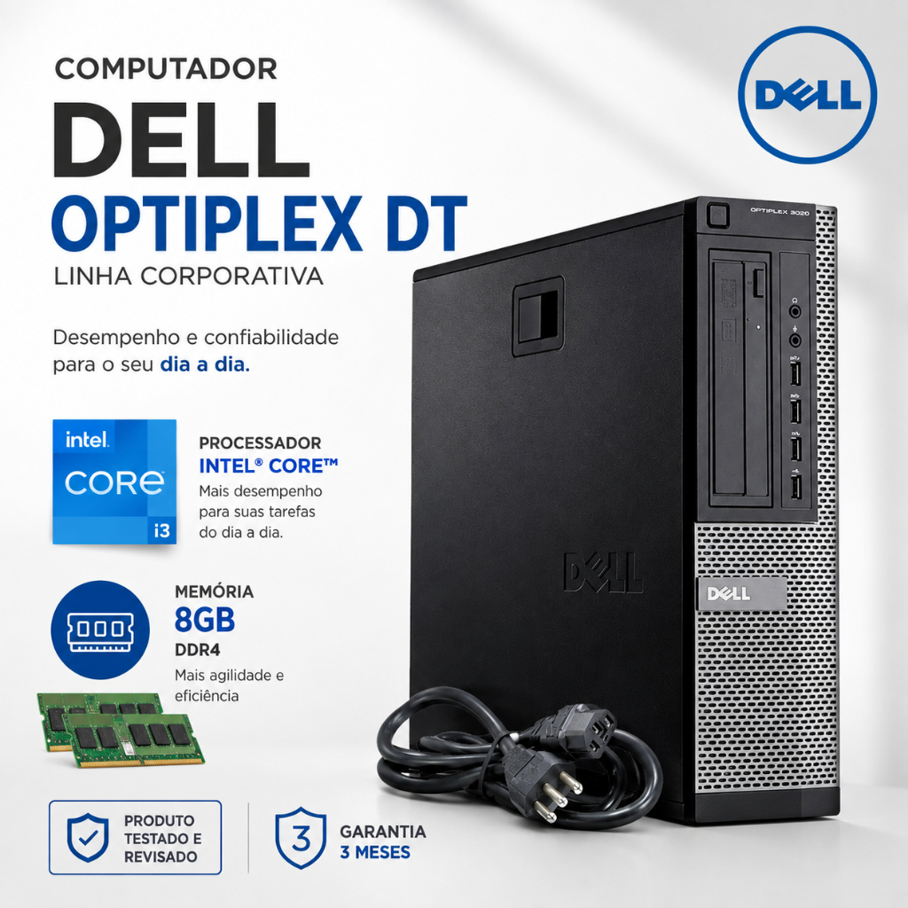 Computador Dell Usado - Intel Core i5-2400 SSD WiFi Windows Office PC Desktop Compacto