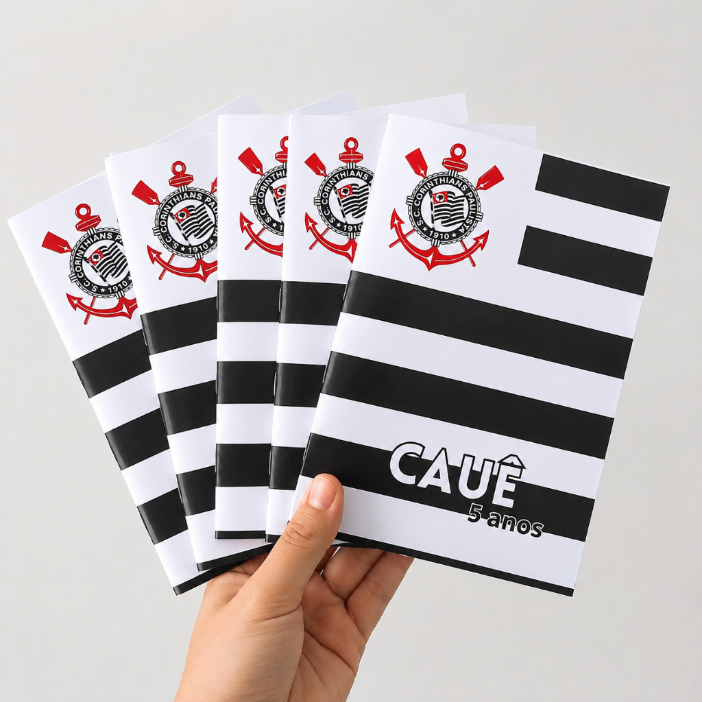 Livrinho Personalizado de Colorir  – Lembrancinha Festa de Aniversário Infantil - Corinthians