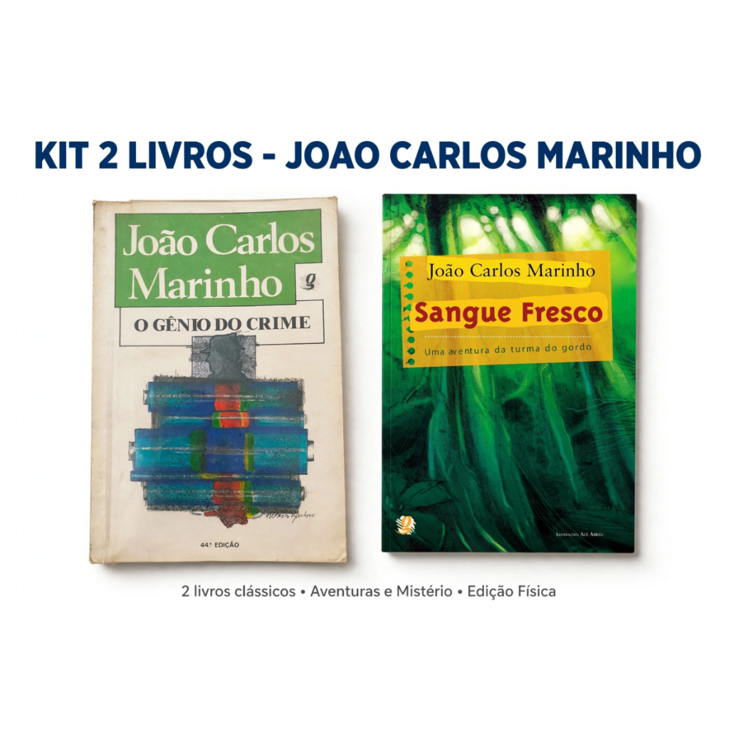 Kit 2 Livros Joao Carlos Marinho O Genio do Crime e Sangue Fresco