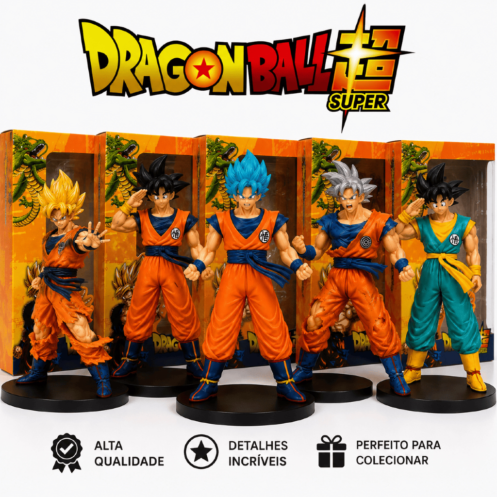 Action Figure Dragon Ball Z Goku Boneco Colecionável Anime Super Saiyajin Instinto com base