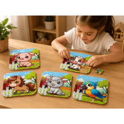 Kit 5 Quebras Cabeças Diversão Peças Criatividade Infantil Desenvolvimento
