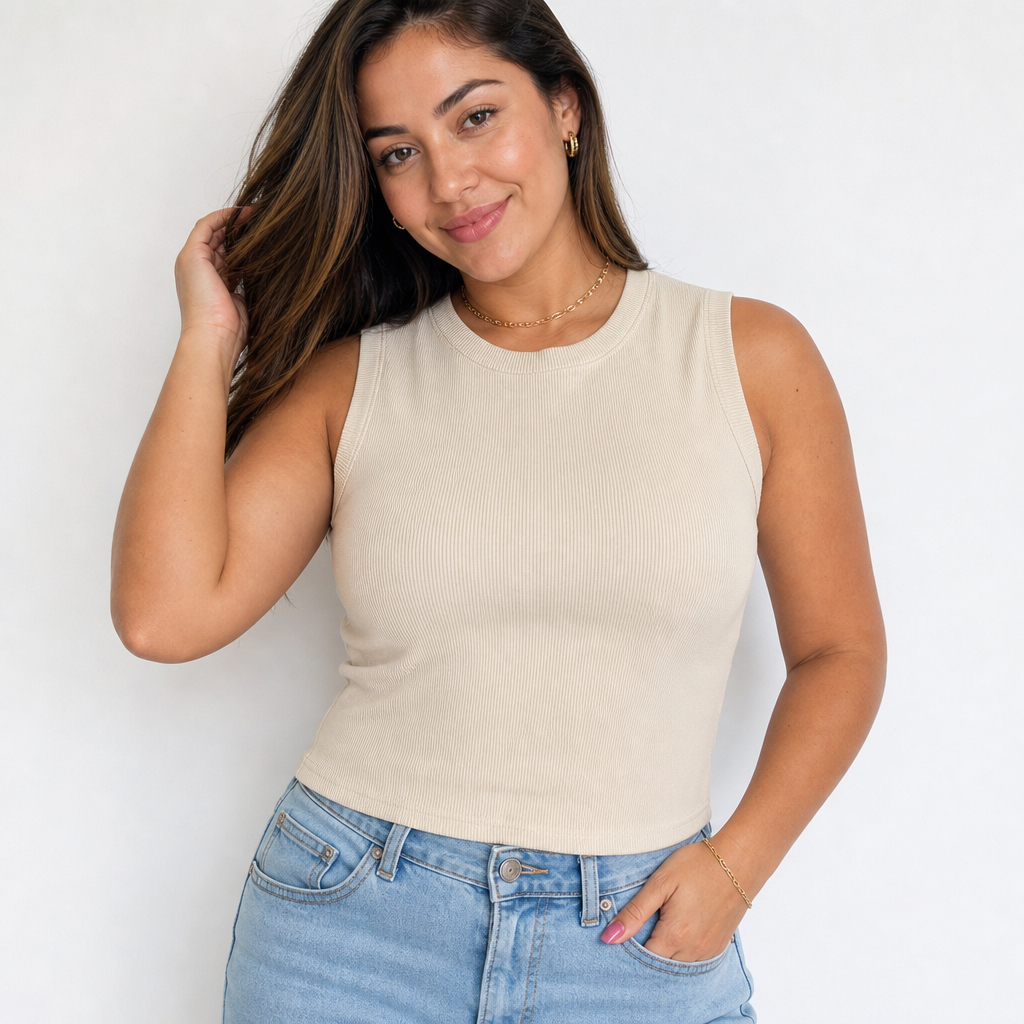 Regata Feminina Ribana com Elastano Colors Verão – Blusa Canelada Estilosa