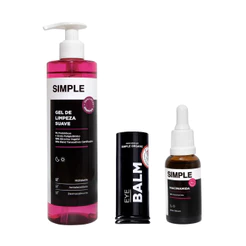 Kit Rotina Pele Mista Gel Limpeza Suave + Sérum Niacinamida + Balm de Olhos - Simple Organic