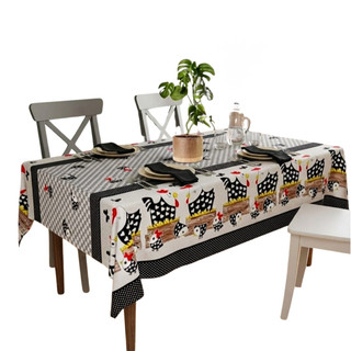 Toalha de Mesa Cozinha 6 Lugares Tecido Oxford Lavável Não Desbota 1,45x2,20m Toalha Para Cozinha