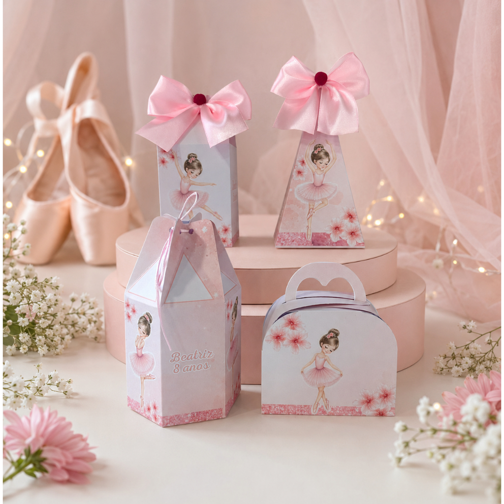 Kit Festa Bailarina Personalizado – Caixinhas para Lembrancinhas Para Aniversário