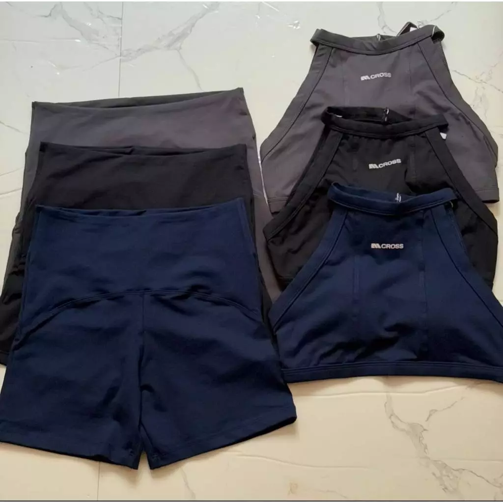 Conjunto fitness short e top Academia Feminino Fitness Gola Alta