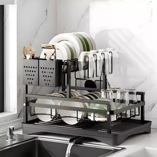 Escorredor de Louças Rack Aço Carbono Organizador Preto