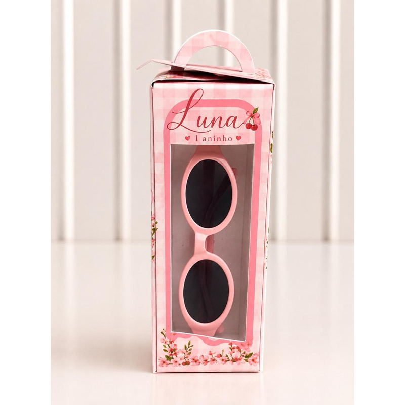 Caixa personalizada para óculos infantill tema cerejinha - cereja / lembrancinha brinde de aniversário infantil