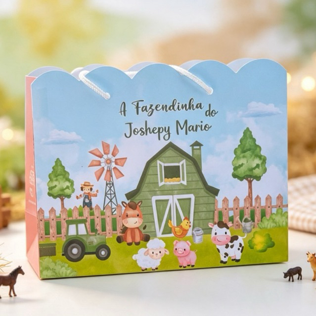 Sacolinha Personalizada Fazendinha Verde Lembrancinhas Festa Infantil Mimo Sacola Personalizada Para Montar Aniversário