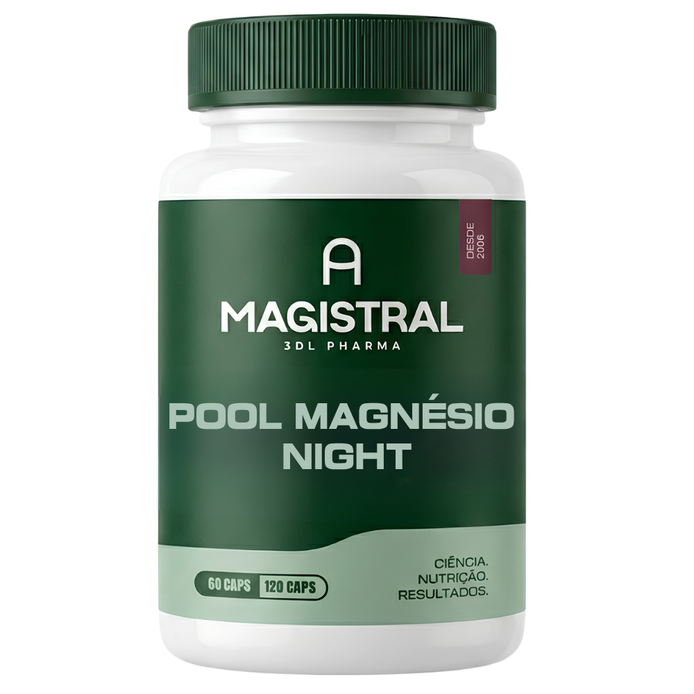 Magnésio Night 60 ou 120 Cápsulas Magnésio Elementar L Teanina GABA Sono Tranquilo Original