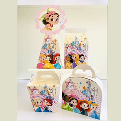 ⭐ Kit Caixinhas Personalizadas Princesas Cute - Caixinhas festa infantil