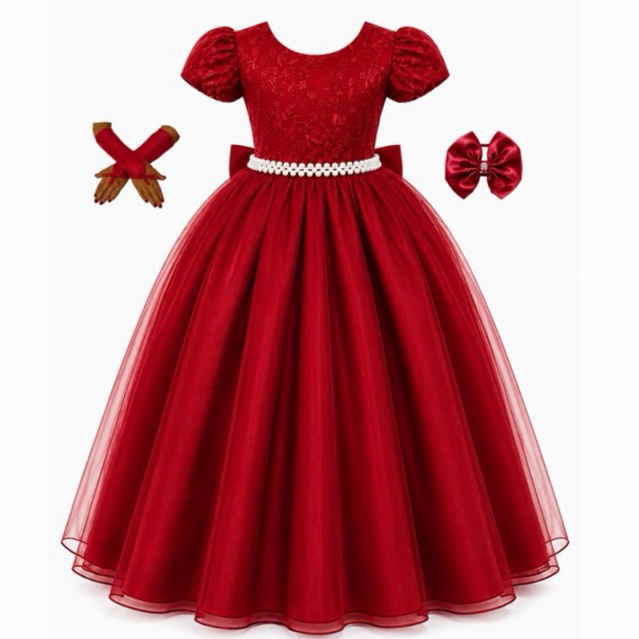 Vestido Infantil Longo Luxuoso Princesa Daminha Florista Festa Casamento Formatura Comunhão