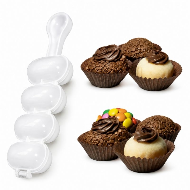 Boleador de Docinhos 4 Cavidades Modelador de Brigadeiro Doces Confeitaria Utensílio Cozinha Festas Uso Profissional
