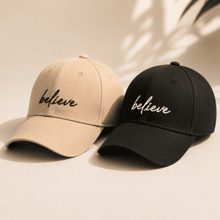 Bone Believe Casual Retrô Bordado Praia Unissex com Regulagem Todas as Cores