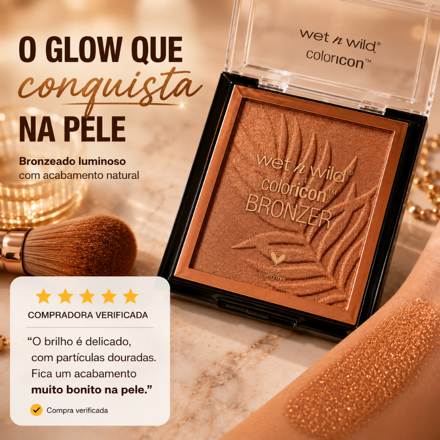 Bronzer Facial Wet N Wild Glow Natural Longa Duração Efeito Bronzeado Color Icon Bronzer · foto 2