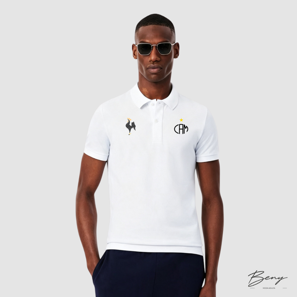 Camisa Polo Galo Futebol Piquet Masculina Básica Slim Confortável Casual Estilosa