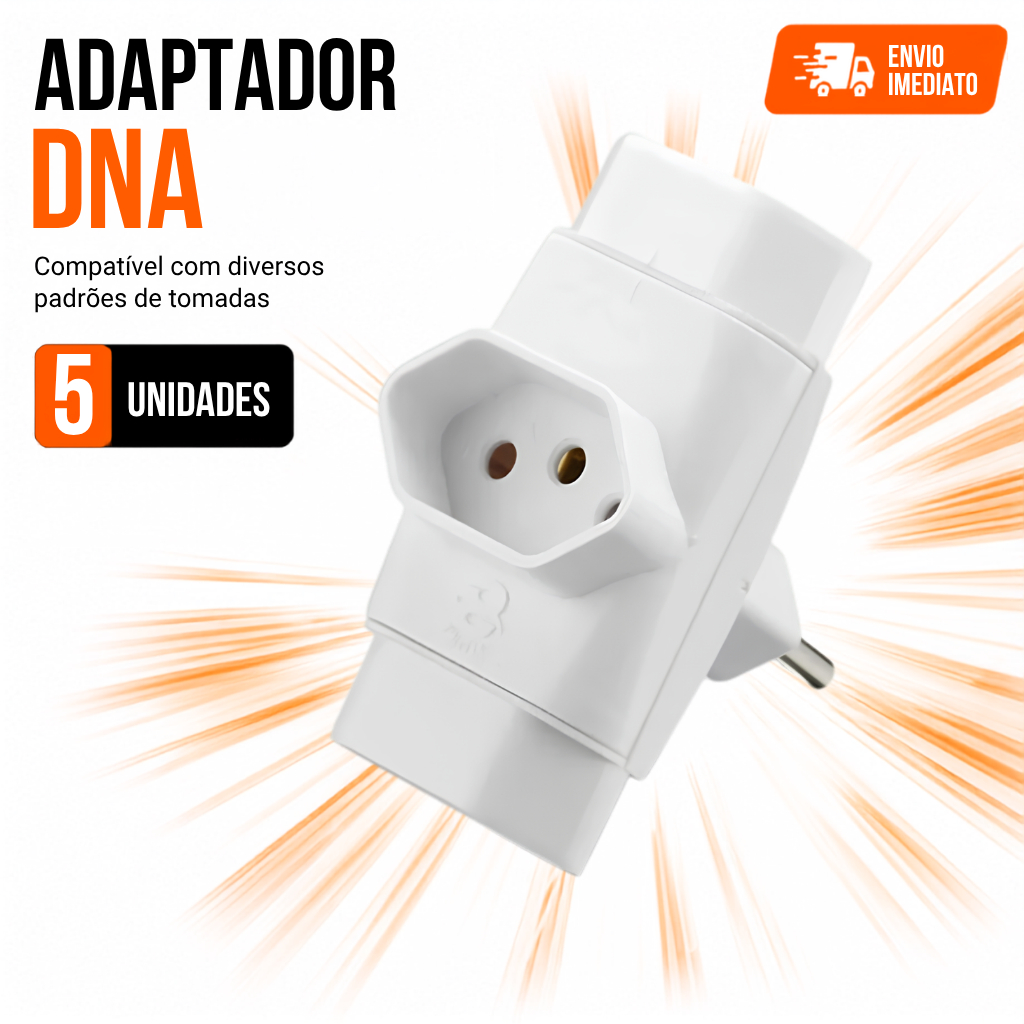 Imagem Adaptador de Tomada DNA 10A/20A Tripolar Universal Novo Padrão Bivolt
