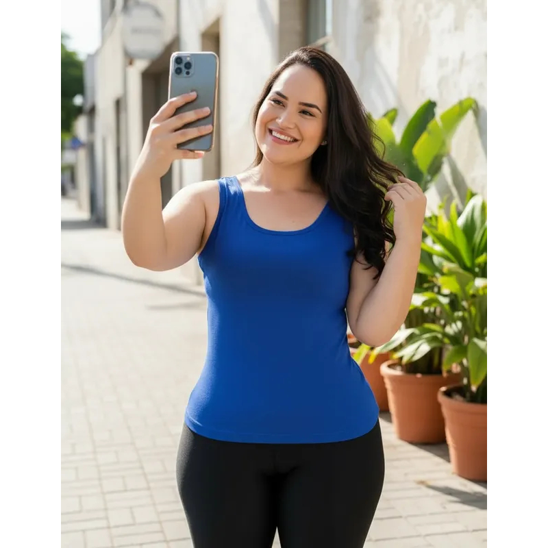 Camiseta Regata Feminina Caminhada Blusa Básica Fresquinha Plus Size Academia Fitness Verão 2026
