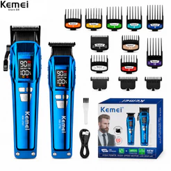 Kemei 2797 9000RPM Conjunto de máquina de cortar cabelo sem fio DLC Máquina de corte de cabelo elétrica