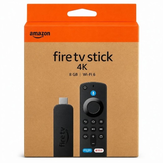 Fire TV Stick 4K Amazon com Controle por Voz Alexa Wi-Fi 6 Streaming Ultra HD para TV Smart Netflix Prime Video 8GB HDMI