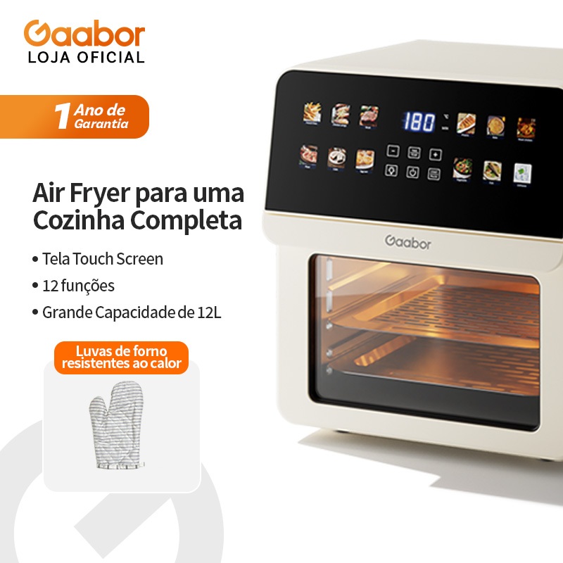 Gaabor Air Fryer Oven Eletrica sem Oleo com 12 Litros de Capacidade Digital touc