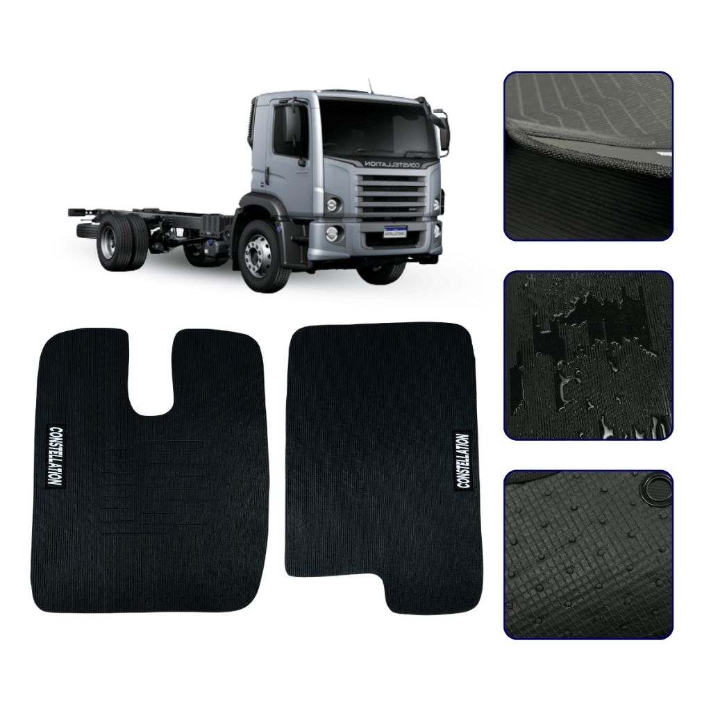Tapete Emborrachado Para Caminhão VW Constellation 2 Peças Dianteiras Premium