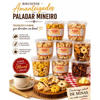Kit 2 - 4 - 6  Potes Biscoitos Finos Amanteigados e Salgadinho Recheados Atacado Revenda