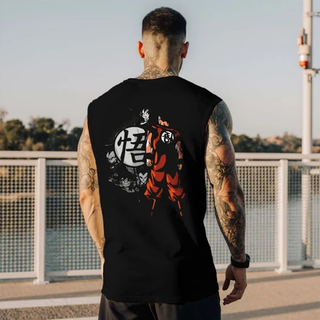 Camiseta Regata Oversized Dragon Bal Camisa Machao Treino Academia Estampado Goku Anime Desenho