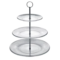 Prato Duplo para Cupcake e Doces de Cristal Pearl Renaissance - Wolff