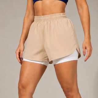 Short Feminino 2 em 1 Duplo Tactel Academia Fitness
