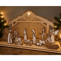 Presépio Natal MDF Natalino Festa Fim De Ano Jesus Decoração