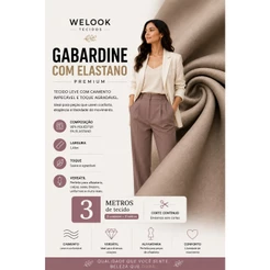 Tecido Gabardine com Elastano 3 Metros x 1,45m Largura 95% Poliéster 5% Elastano Calça Uniforme Alfaiataria Jaleco