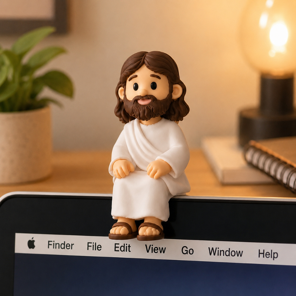 Mini Jesus Cristo Sentado Imagem Religiosa Católica Decoração Fé Presente Para Casa Carro Escritório