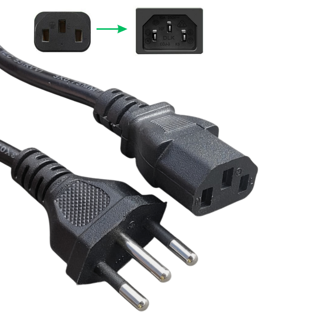 Cabo de Força Energia Tripolar Bivolt Universal Alta Resistência, Panela elétrica, PC Fonte Monitor
