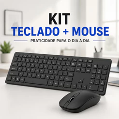 Kit Mouse e Teclado Sem Fio Ultra Slim Wireless USB 2.4ghz Notebook Compacto Android ENVIO IMEDIATO