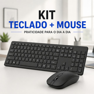 Kit teclado e mouse sem fio ultra slim, 2,4 GHz