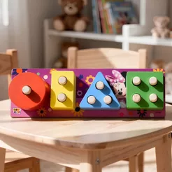 Brinquedo Montar Encaixe 4 Cores Pedagógico Mickey Minnie Infantil Passa Tempo Habilidades
