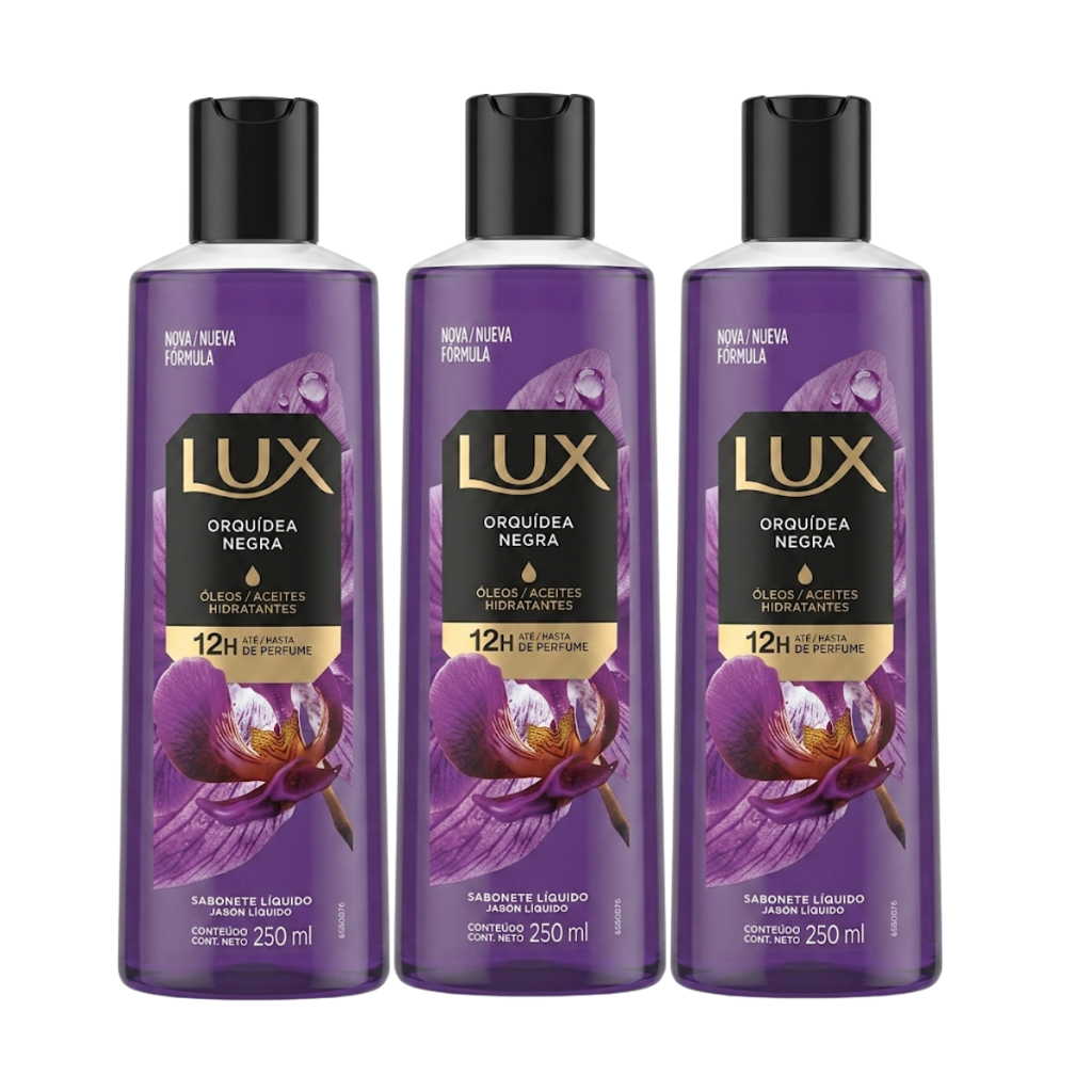 Kit 3 Sabonete Líquido Orquídea Negra Lux 250ml