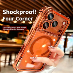 Capa magnética transparente aprimorada para iPhone 18 17 16 15 Pro Max