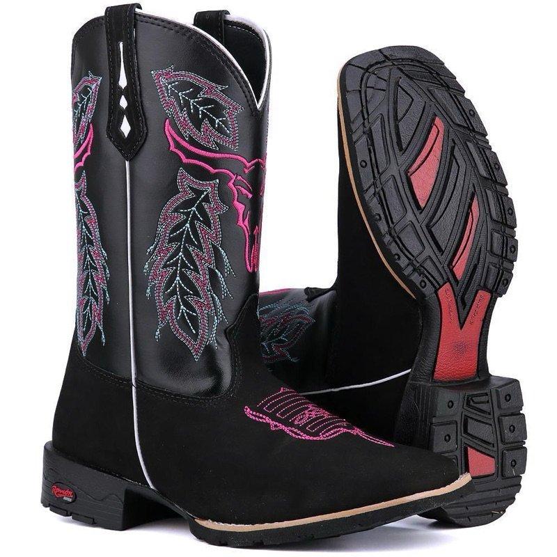 Bota Texana - Feminina Country em Couro Legítimo – Estilosa, Confortável e Resistente