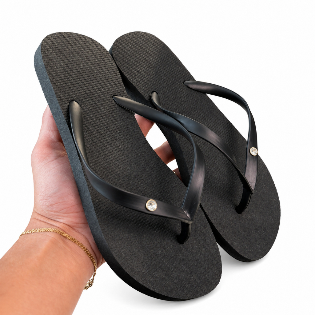 Chinelo Feminino Redondo Pingo de Luz Sola Redonda Leve Macio Confortável Pantera Brasil
