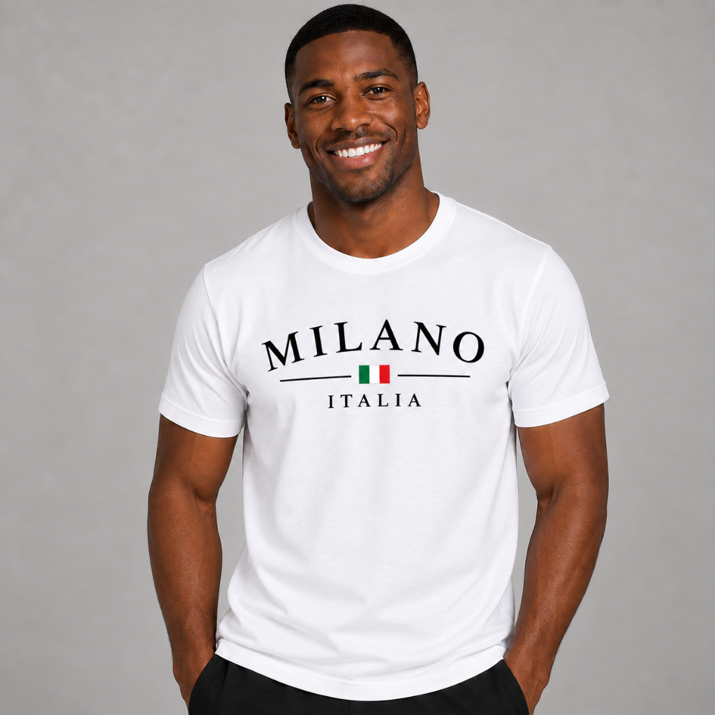Camiseta Milano Itália Masculina Estampado - Camiseta Masculina Algodão