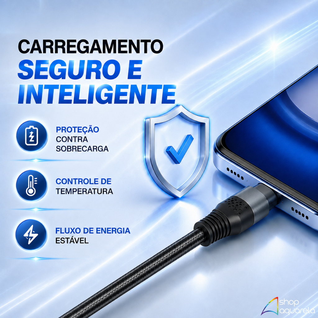 Kit 2 Cabos Carregador Tipo C 6A 120W Turbo 2 Metros Reforçado Premium Original