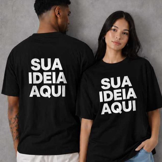 Camisa Camiseta Personalizada Com Sua Ideia Logotipo Para Sua Empresa Uniformes Eventos 100% Algodão Estampada