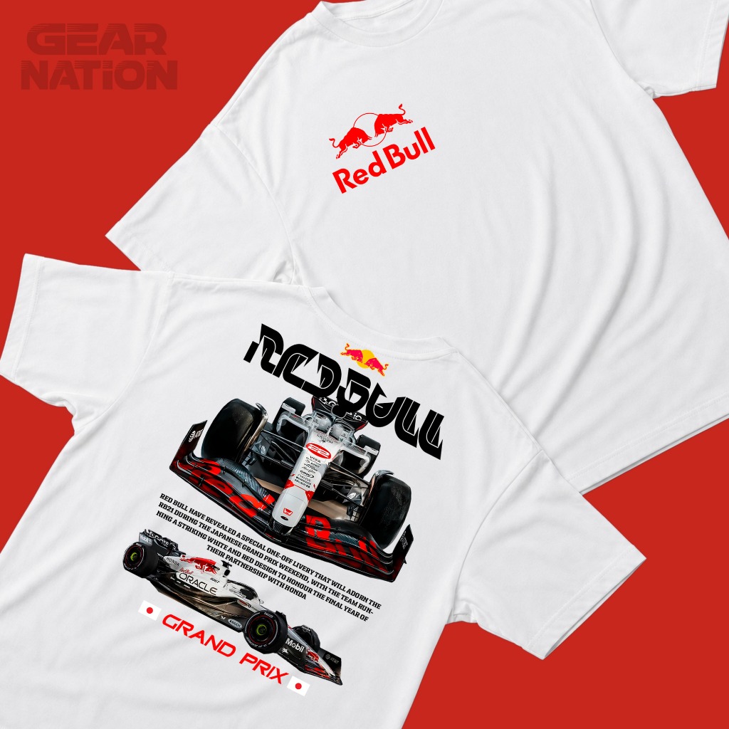 Camiseta Redbull x Grand Prix Algodão Oversized, Edição Limitada, Unissex F1 Streetwear Conforto