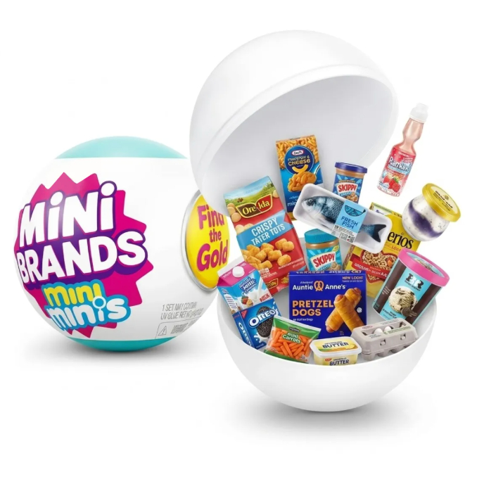 Bola Surpresa Mini Brands Esfera Cápsula Colecionável Miniatura Enche A Geladeira