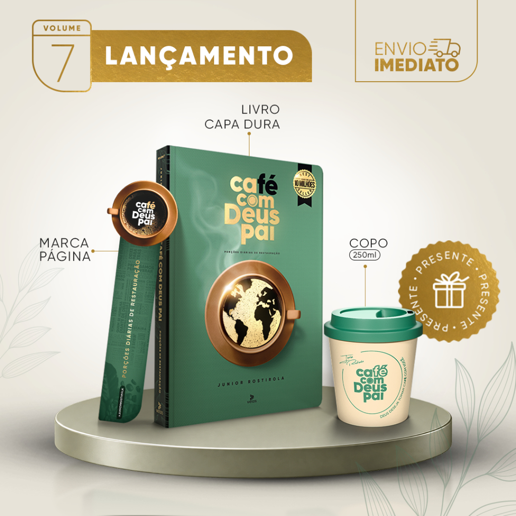 Café com Deus Pai Vol. 7 (Capa Dura) + Copo 250 ml
