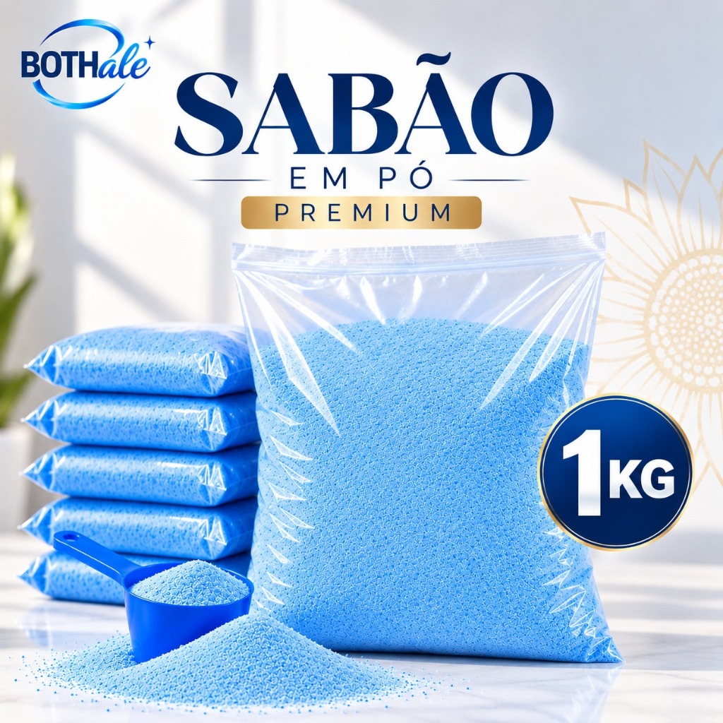 Sabão em Pó Premium 1Kg | Concentrado, Limpeza Profunda, Remove Manchas e Perfume Duradouro