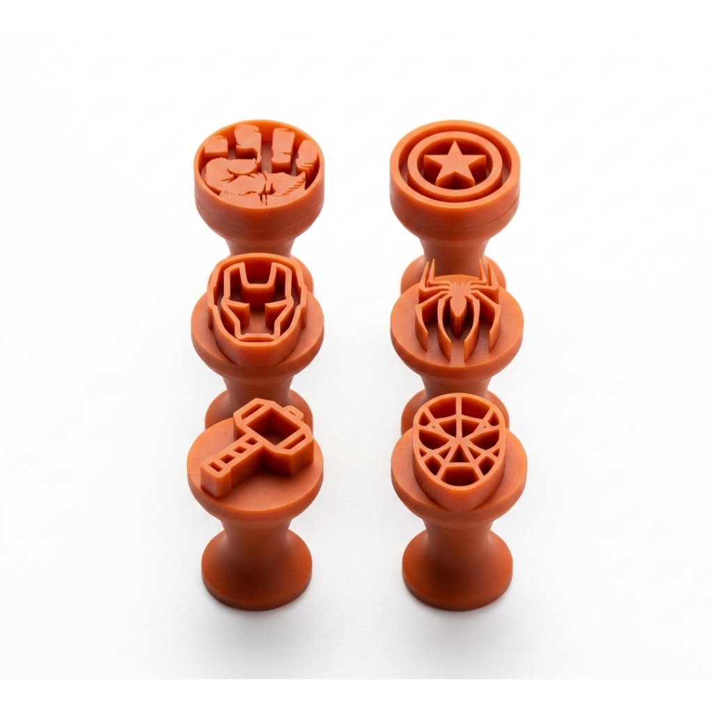 Kit 6 Carimbos Para Doces Brigadeiros Super Heróis Homem Aranha Homem de Ferro Capitão