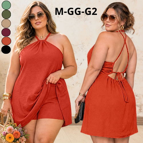 MACAQUINHO PLUS SIZE FEMININO LONGO SOLTINHO ELEGANTE CONJUNTO SHORT FEMININA CASUAL MODA FEMININAS CONFORTÁVEL GORDINHA